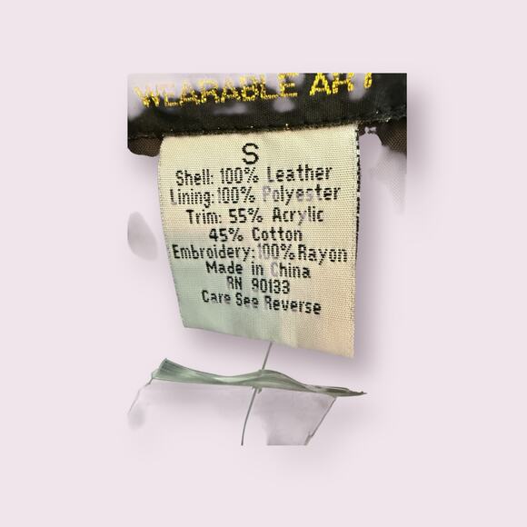 NWT Bob Mackie Wearable Art Suede Leather Sweater Jacket with Detail - Small - Picture 15 of 16